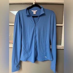 TOMMY BAHAMA Twilight Blue Upf 50 Textured Active Golf Zip Up Jacket medium